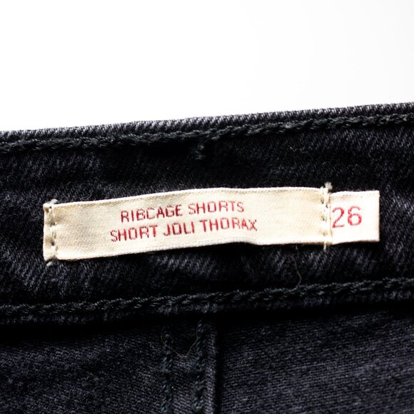 Levi's Ribcage High Waisted, size 26, Black Denim Shorts - Picture 4 of 5